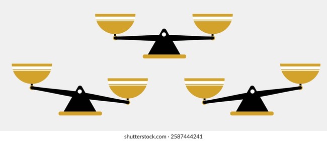 Vector of set of different scales in a flat style on white background.