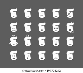 Vector set of different smiley icons 