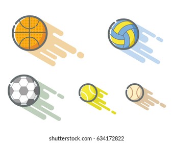 Vector set of different sport balls 
