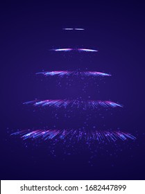 vector set of different stages of a firework explosion on a dark purple background