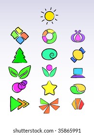 Vector set of different style icons