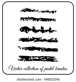 vector set of different texture brushes pastel black granular 