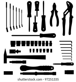 vector set of different tools over white background. Rasterized version also available in portfolio.