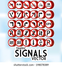 Vector Set Of Different Traffic Signs Isolated