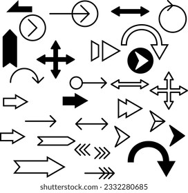Vector set with different types of arrows.
