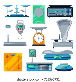 Vector set of different types of scales