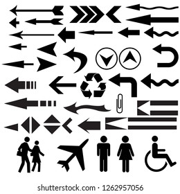 Vector set of different useful arrows and symbols