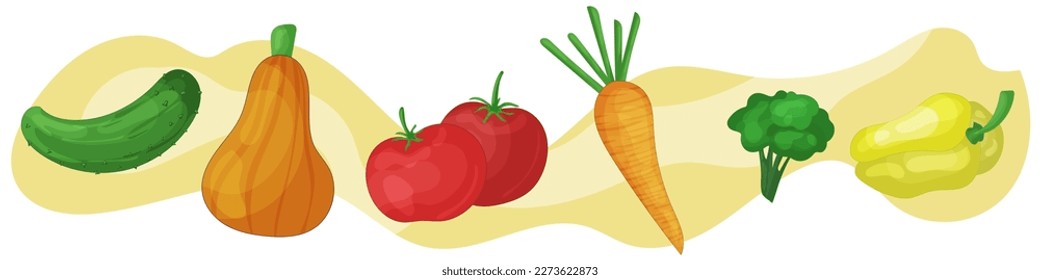 vector set of different vegetables