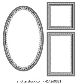 Vector Set of Different Vintage Frames Isolated on White Background