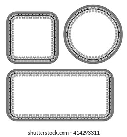 Vector Set of Different Vintage Frames Isolated on White Background