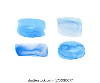 Conjunto vectorial de diferentes formas de acuarela, salpicaduras. Textura, plantilla para diseño, sustrato para texto. Aislado.