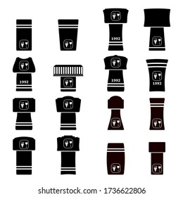 Vector Set of Different Wine and Champagne Traditional Cork Isolated on White Background. Bottle Cup. Cork Stopper Set.