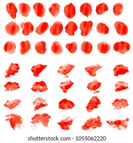 The vector set of different wtercolor brushes