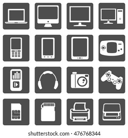 Vector Set of Digital Devices Icons. 