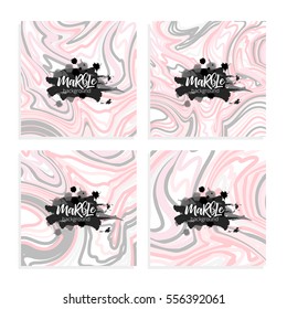 Vector set digital ink marbling illustration,abstract background, aqua print isolated on white background.Template for sail, wedding invitations save date ,invitation,envelope, valentine, card design.
