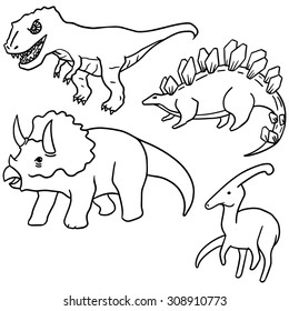 vector set of dinosaur