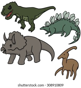 vector set of dinosaur