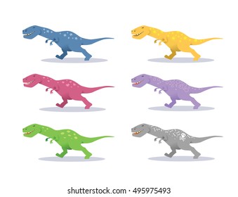 Vector set of dinosaurs, funny illustration for kids fashion and goods