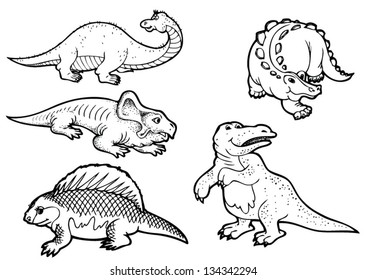 vector - set dinosaurs isolated on background