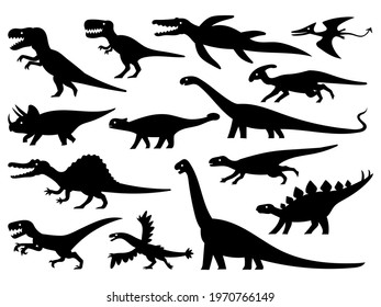vector set of dinosaurs isolated on white background.