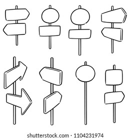 vector set of direction post