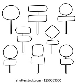 vector set of direction post