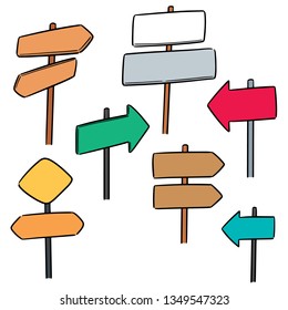 vector set of direction post