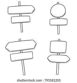 vector set of direction post