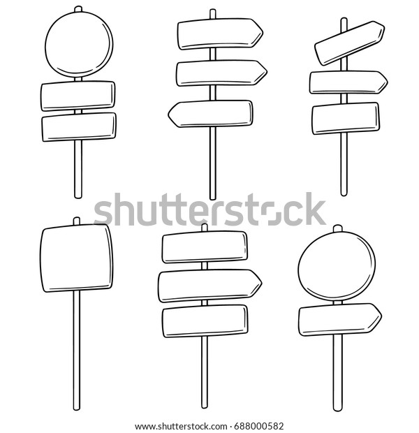 Vector Set Direction Post Stock Vector (Royalty Free) 688000582