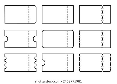 vector set of discount or gift voucher ticket coupon templates. collection of icons in linear style