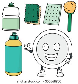 vector set of dish washing equipment