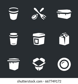 Vector Set of Disposable tableware Icons.