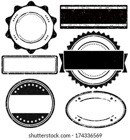 Vector Set Distressed Stamps On White Stock Vector (Royalty Free ...