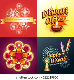 vector set of diwali background in different style and illustration