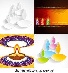 vector set of diwali background illustration