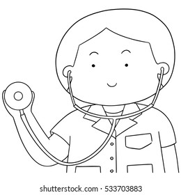 vector set of doctor