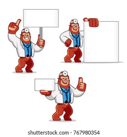 vector set of Doctor Gorilla mascot
