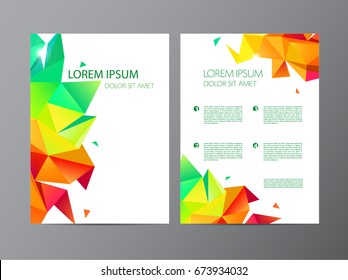 Vector set of document, letter or logo style cover brochure and letterhead template design mockup set for business presentations. Flyer, modern faceted design