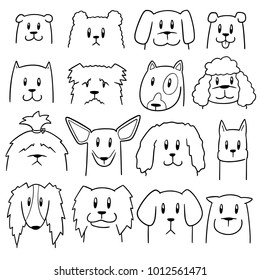 vector set of dog