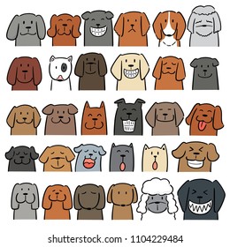 vector set of dog