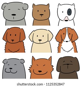 vector set of dog