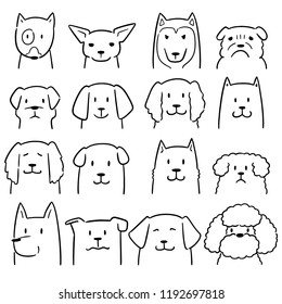 vector set of dog