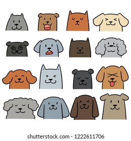 vector set of dog