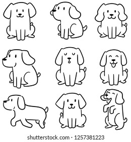 Vector Set Dog Stock Vector (Royalty Free) 1257381223 | Shutterstock