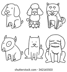 vector set of dog