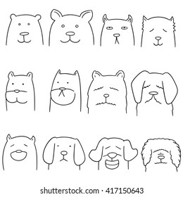 vector set of dog