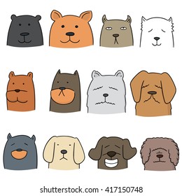 vector set of dog