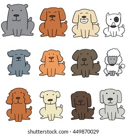 vector set of dog