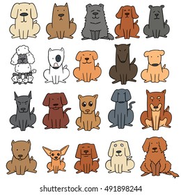 vector set of dog