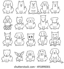 vector set of dog